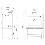 Poêle à bois étanche et raccordable - ODELYA 8.7kw