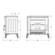 Poêle à bois Invicta - MODENA 10kw (rouge)