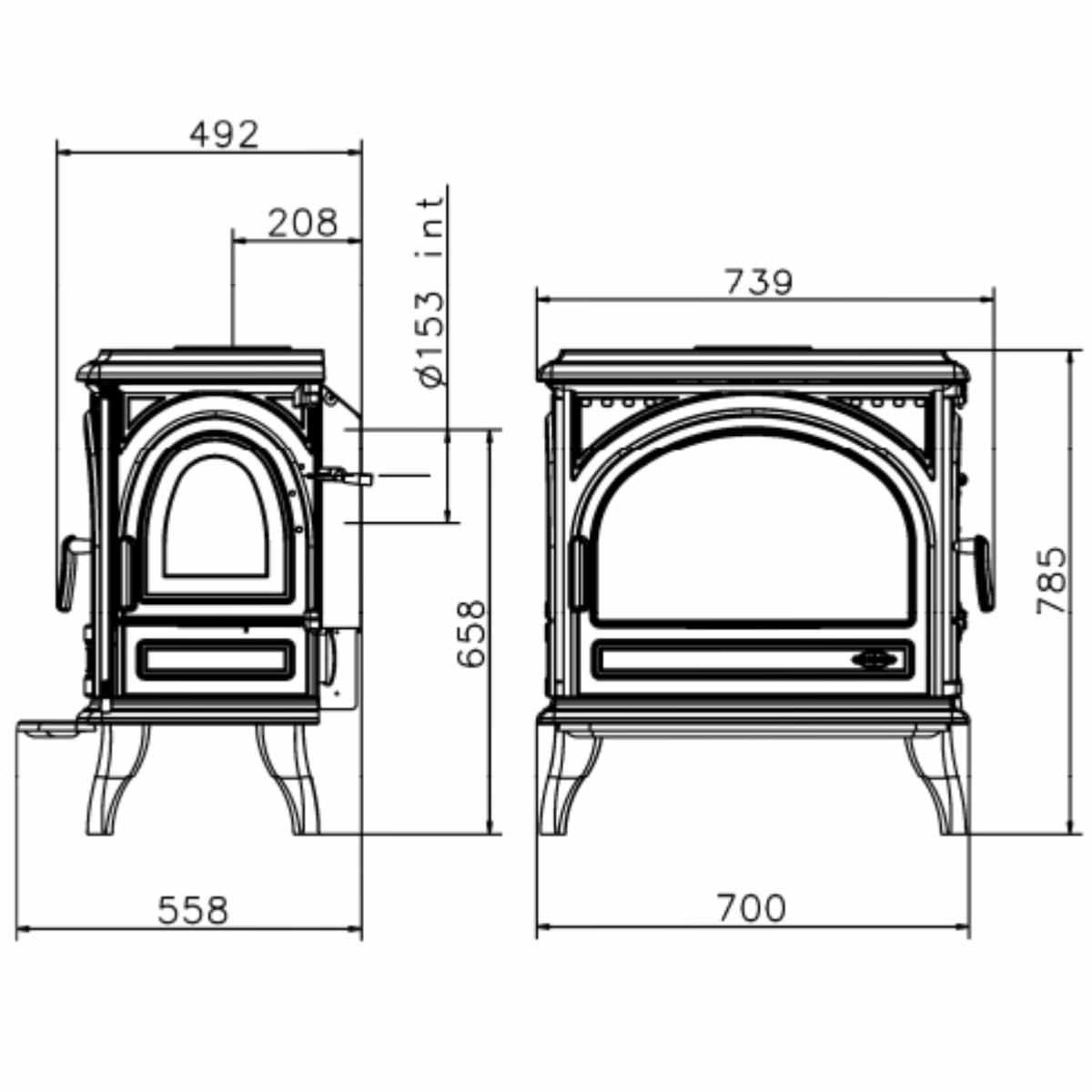 Poêle à bois Le Petit Carvin 8 kW - Poêle en fonte Godin