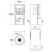 Poêle à bois - NEOSEN 3V raccordable 6kw