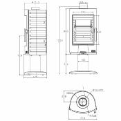 Poêle à bois - EQUIRRE pied tournant 7.5kw