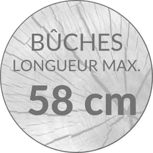 Insert bois buches 58 cm