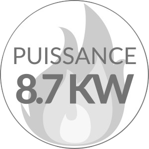 Poeles  bois puissance 8.7 kW